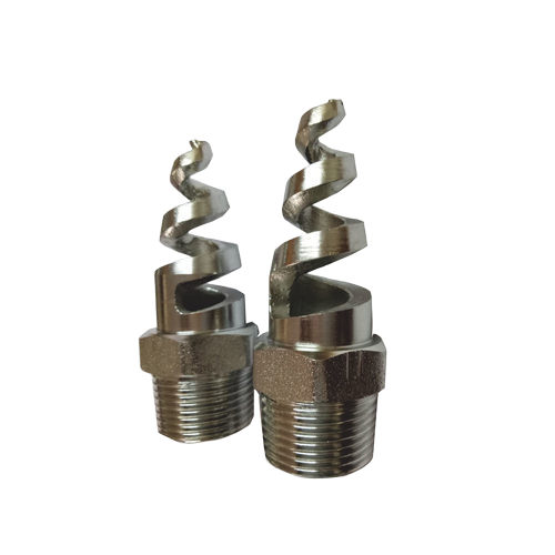 Spiral Jet Nozzle - Stainless Steel, 1/4" to 1" BSPT & NPT, Silver Color, 200-500 Grams, Pressure 7-10 Bar, 1-Year Warranty | Applications: Transformer Cooling, Dust Suppression, Scrubber, Cleaning