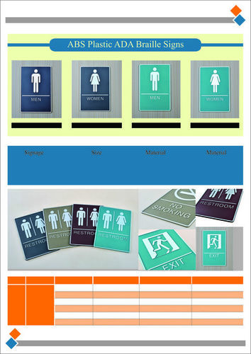 Abs Plastic Braille Signs