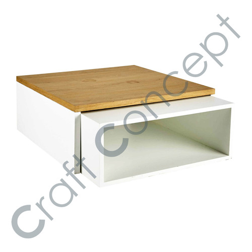 Set Of 2 White Wooden Coffee Table No Assembly Required