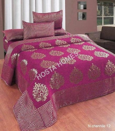 Chenille Latest Design 1 Bed Sheet 2 Pillow Covers