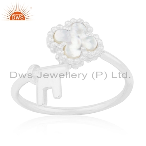 Sterling Silver Mother of Pearl Clover Ring