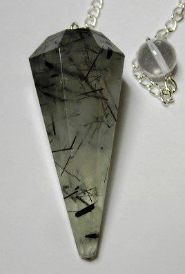 Tourmaline Needles in Quartz Pendulum