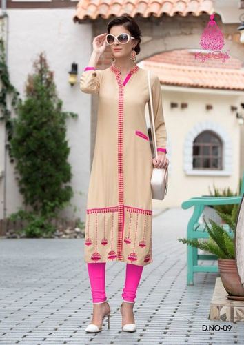 REYON WORK KURTI FASHION FANTASY VOL-1 BY KAJAL STYLE