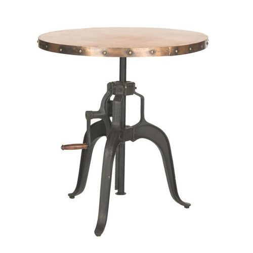 Copper Finish Top Hand Crank Table