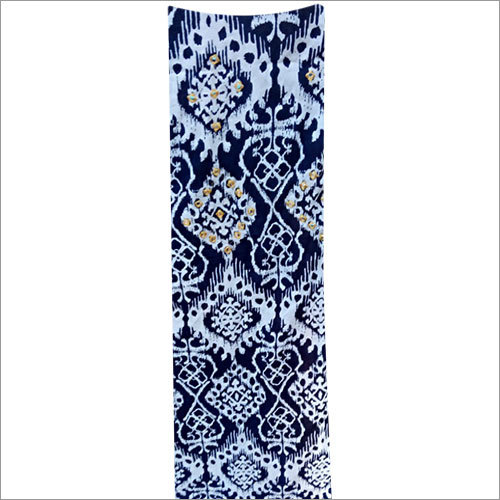 Printed Blue Silk Material