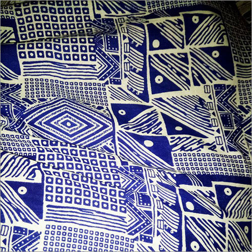 Printed Blue Cotton Material