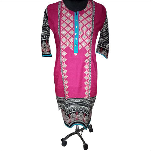 Cotton Pink Embroidered Kurti