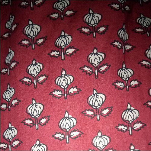 Red Printed Silk Material