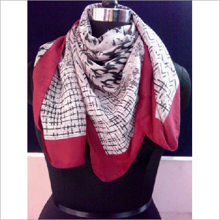 2-3 Printed Square Neck Scarf
