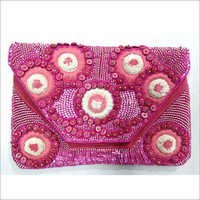 Pink Beaded Pouch