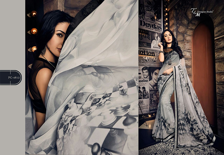 T & M PANACHE VOL 8 GEORGETTE SAREE 4812