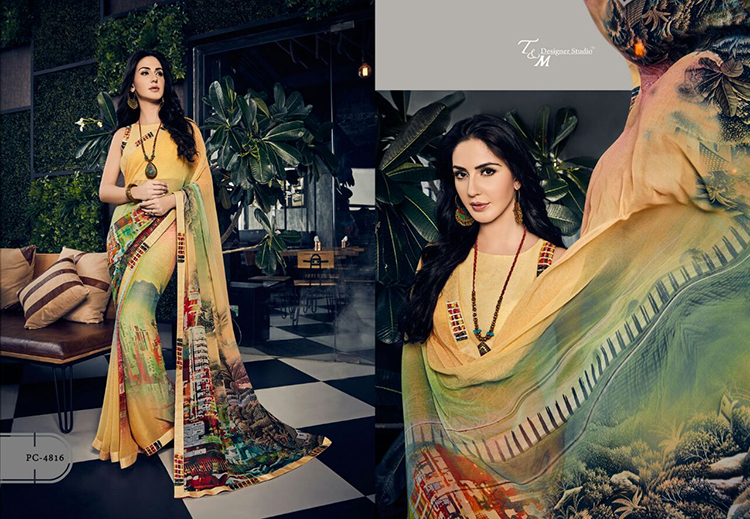T & M PANACHE VOL 8 GEORGETTE SAREE 4816