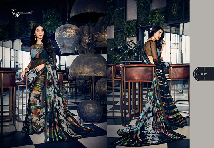 T & M PANACHE VOL 8 GEORGETTE SAREE 4817