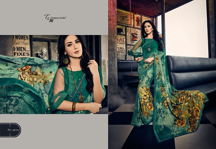 T & M PANACHE VOL 8 GEORGETTE SAREE 4819