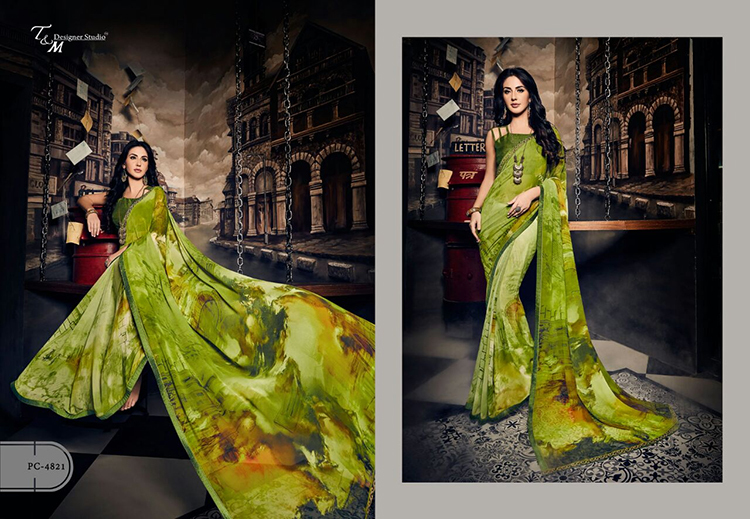T & M PANACHE VOL 8 GEORGETTE SAREE 4821
