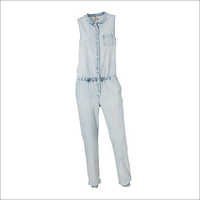 Ladies Non Denim Jumpsuit - Cotton Fabric, Sleeveless Design | Anti-wrinkle, Tear Resistant, Color Fastness, All Season Wear