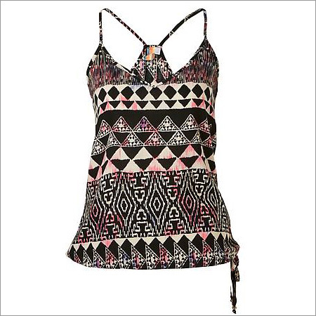 Ladies Digital Print Top - Cotton, Sleeveless , Anti-Wrinkle, Waterproof, No Fade, Washable for Casual Spring and Summer Wear