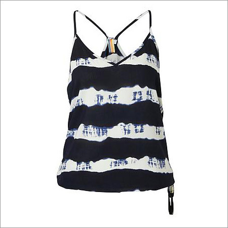 Ladies Tops - Printed Cotton Casual Design with Ribbons | Anti-Wrinkle, No Fade, Washable, Waterproof, Sleeveless for Rainy Spring and Summer