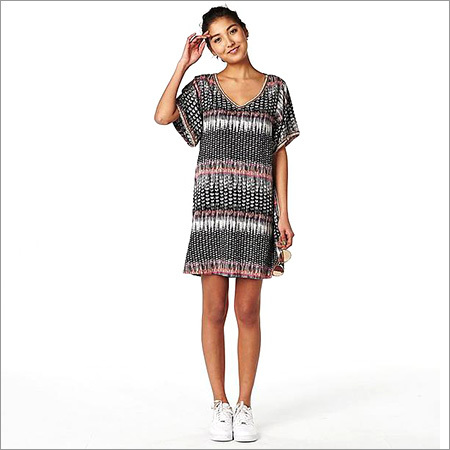Ladies Printed Tunic Dress Decoration Material: Paint
