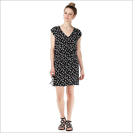 Black Ladies Casual Tunic Dress