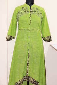 Fancy Embroidered Kurtis - Silk Cotton Blend, Length 1016-1219.2 Mm, Shoulder 381 Mm, Long Sleeve, Available In S-xl | Quick Dry, Washable, No Fade, Dry Clean Safe