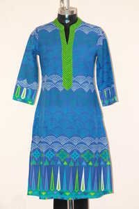 Rajasthani Kurti - Cotton Silk Blend, Sizes S-xl, Long Sleeve, Printed Pattern | Quick Dry, Washable, Formal & Daily Wear