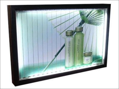 Trivision Display Board - Acrylic Metal, Various Sizes, LED Lighting | Adjustable Brightness, Rotating Display, Multiple Images