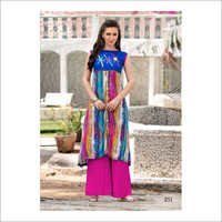 Ladies Sleeveless Printed Kurti - Cotton Blend Fabric | Elegant Floral Patterns, Comfortable Fit, Ideal For Casual Wear