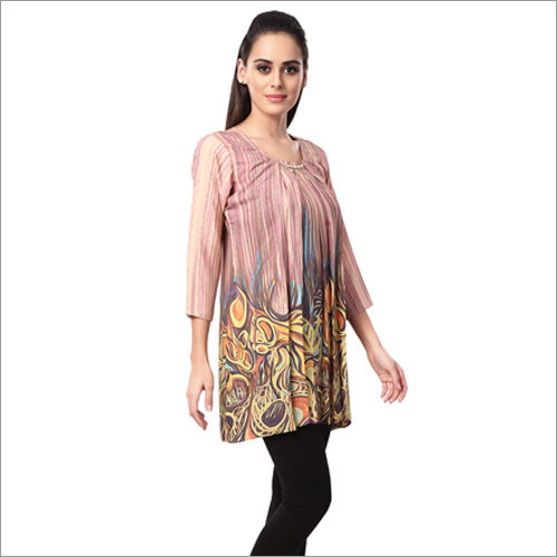 Ladies Round Neck Western Kurtis