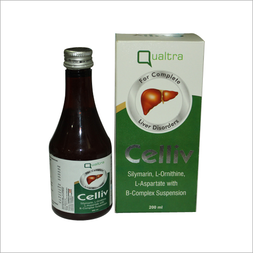 Celliv Liver Syrup - 200ml Brown Liquid Silymarin & L-Ornithine B-Complex Suspension Liver Support