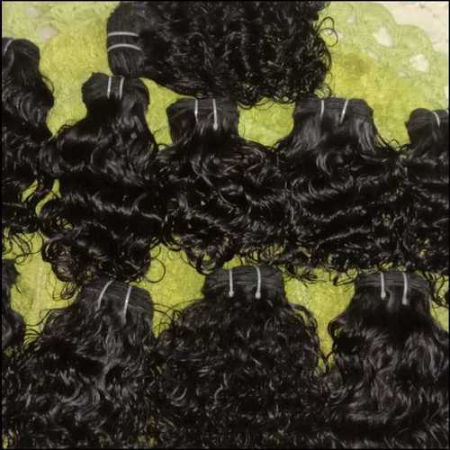 Indian natural curly weft hair