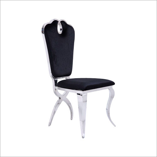 Luxury Banquet Chair - Metal Frame, 450x520x930 MM, White and Black, Modern Design, Indoor Use, Machine Made, Non-Folding, Polyester Fabric