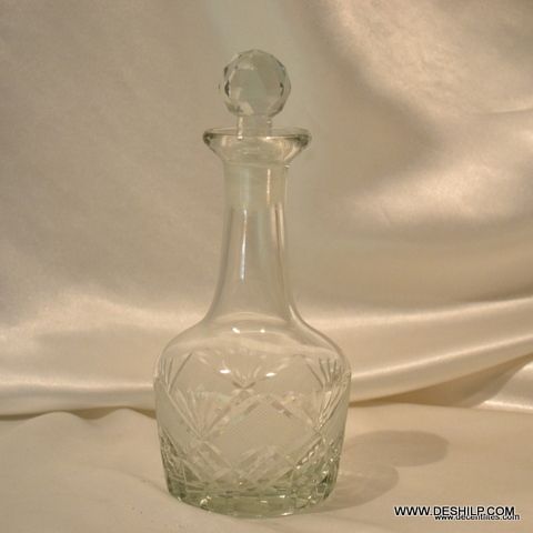 Vintage Glass Clear Cut Decanter