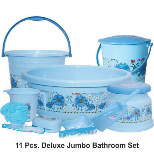 Mix With Printed 11 Pc Super Jumbo Pastic Bathroom Set