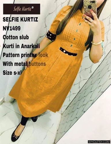 SELFIE ANARKALI COTTON PRINTED READY MADE KURTI
