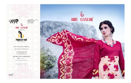 COTTON PRINTED UNSTITCHED DRESS MATERIALS SHIV GANESH BY RADHA PRINTS