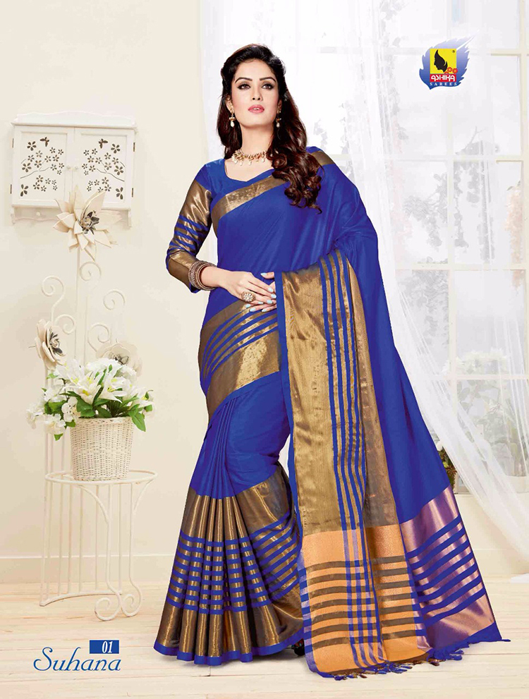 Royal Blue Ashika Suhana Saree-1