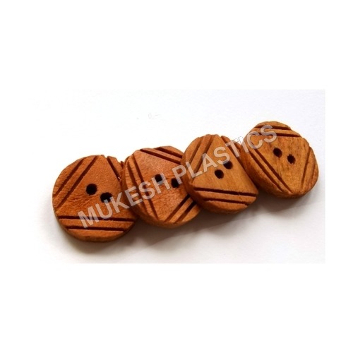 Double Triangle Convex Wooden Button