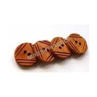 Double Triangle Convex Wooden Button