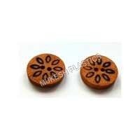 Flower Engraved Wood Button