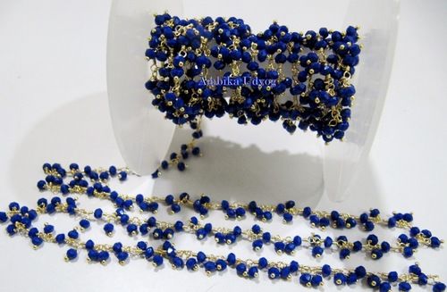 Hydro Quartz Lapis Beaded Chain