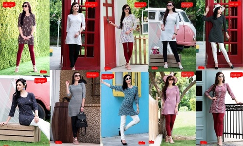 Lycra Kurti - Cotton Lycra, Size XL, Brown | Quick Dry, Washable, 3-4th Sleeve, A-Line Style for Casual Wear