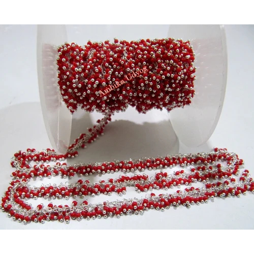 Hydro Quartz Coral Beaded Chain