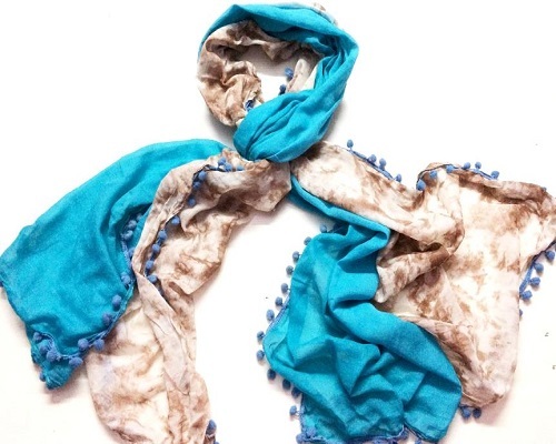 Tie Dye Pom Poms Scarves Tie Dye Pom Poms Scarves