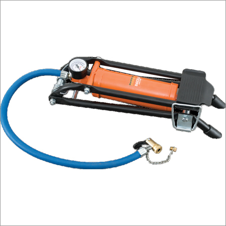 Foot Operated Air Pump - Metal and Plastic 18x10x5 Inches Orange | Foot Operated Portable 150 PSI Pressure Gauge