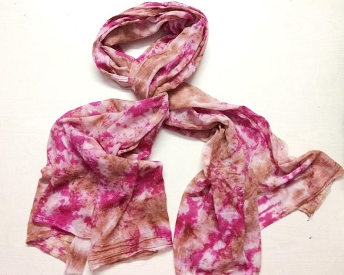 Red Brown Tie Dye Scarf - 100% Soft Cotton 100x200cm Dimensions | Azo Free Dyed Pattern Attractive Color Variants Handmade Daily Use