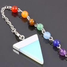 Reiki Dowsing Triangle Pendulum + 7 Chakra Stone
