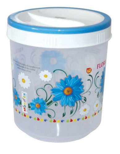 Pink & Blue Plastic Printed Container Spicy 7000