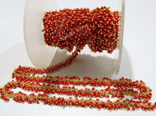 Hydro Quartz Coral Smooth Grape Beaded Chain