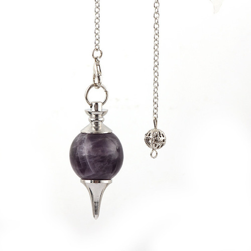 Black obsidian Red stone Crystal Pendulum ball